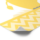 エレファントイエローグレー赤ちゃんシャワーバナー ポスター (角)