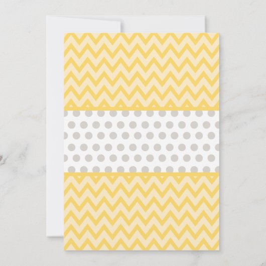 エレファントイエローグレー赤ちゃんシャワー 招待状 (裏面)