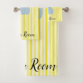 エレファントイエローストライプバスルーム用タオルセット バスタオルセット (インサイチュ)