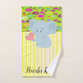 エレファントイエローストライプバスルーム用タオルセット バスタオルセット (ハンドタオル)