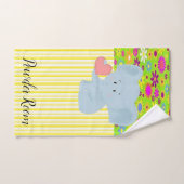 エレファントイエローストライプバスルーム用タオルセット バスタオルセット (ハンドタオル)