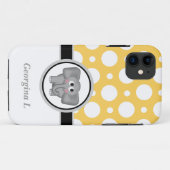 エレファントイエロー&ホワイト水玉模様iPhone 5ケース Case-Mate iPhoneケース (裏面(横))