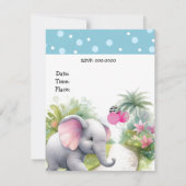 エレファントインザガーデン誕生日招待状 招待状 (裏面)