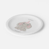 エレファントインバースデーパーティーハット紙プレート ペーパープレート (アングル)