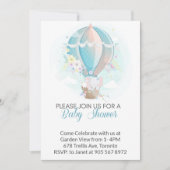 エレファントイン熱気球ベビーシャワー 招待状 (正面)