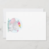 エレファントイン熱気球ベビーシャワー 招待状 (裏面)