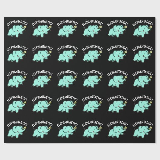 エレファントウおもしろいェンプンダークBG ラッピングペーパー (フラット)