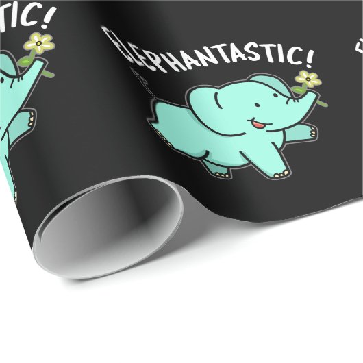 エレファントウおもしろいェンプンダークBG ラッピングペーパー (ロールコーナー)