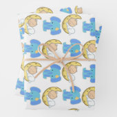 エレファントウィズムーンベビーデザイン ラッピングペーパーシート (インサイチュ)