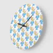 エレファントウィズムーンベビーデザイン ラージ壁時計 (傾斜)