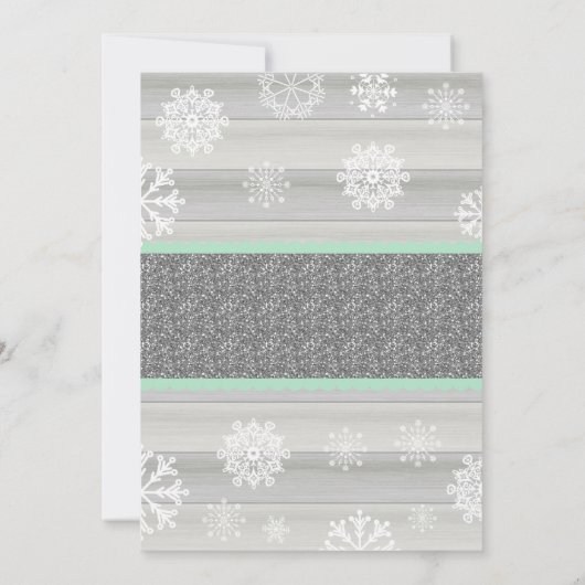 エレファントウィンター招待状ミントラルベビーシャワー 招待状 (裏面)