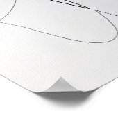 エレファントウェーブミニマリストラインアート ポスター (角)