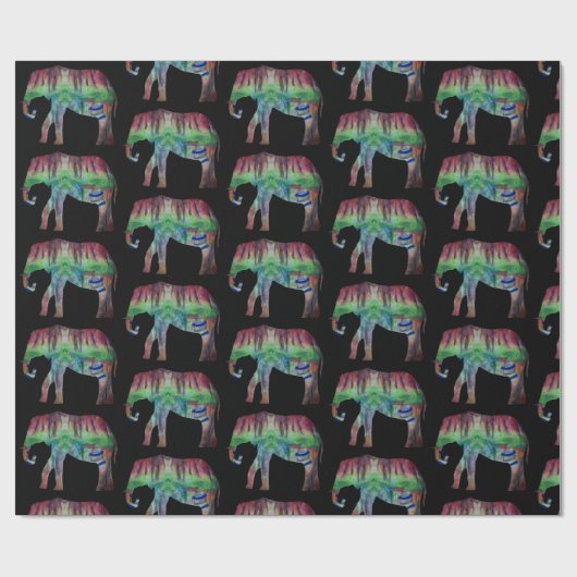 エレファントウォーターカラーアート ラッピングペーパー (フラット)