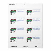 エレファントウォーターカラーアート ラベル (フルシート)