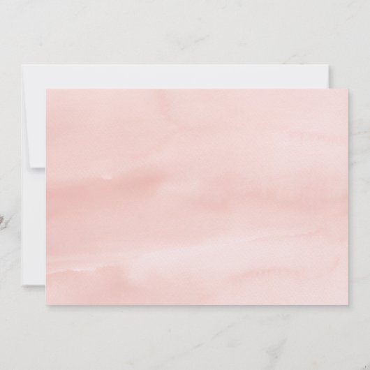 エレファントウォーター色フローラガールベビーシャワー 招待状 (裏面)