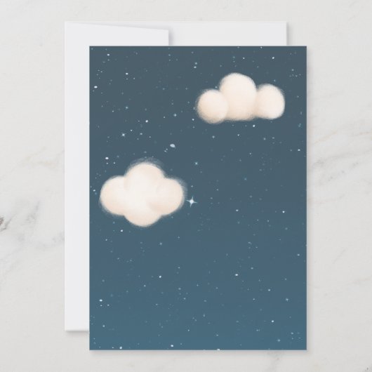 エレファントエアバルーン赤ちゃんシャワー夜 招待状 (裏面)