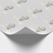 エレファントエアバルーン赤ちゃんシャワー ラッピングペーパー (角)