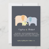 エレファントエンスベビー男女兼用シャワー招待状 招待状 (正面)