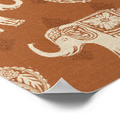 エレファントオレンジキャラバンパターン ポスター (角)