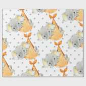 エレファントカブカイト子供部屋ベビーギフト新生まれ着 ラッピングペーパー (フラット)