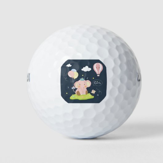 エレファントカートーンデザイン ゴルフボール (正面)