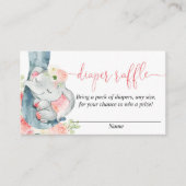 エレファントガールの赤ちゃんシャワーおむつラッフルカード エンクロージャーカード (正面)