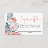 エレファントガールの赤ちゃんシャワーおむつラッフルカード エンクロージャーカード (正面)