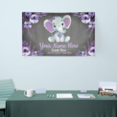 エレファントガールパープルバックドランドバナーフローラ 横断幕 (トレードショー)