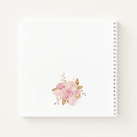 エレファントガールピンクフローラ1stバースデーゲストブック ノートブック (裏面)