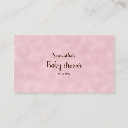 エレファントガールピンク赤ちゃんシャワーおむつラッフルカード エンクロージャーカード (裏面)