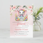 エレファントガールベビーシャワー招待状ピーナッツ 招待状 (スタンド正面)