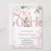 エレファントガールベビーシャワー招待状 招待状 (正面)