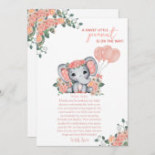 エレファントガールベビーシャワー サンキューカード (正面/裏面)