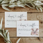 エレファントガールボホベイビーシャワーおむつラッフル エンクロージャーカード