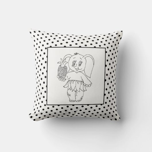 エレファントガールモダンベビーグ子供へレーポルカ クッション (正面)