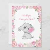 エレファントガール招待状、バラ素朴、ピンク 招待状 (裏面)