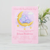 エレファントガール甘い小さなピーナッツ赤ちゃんシャワー 招待状 (スタンド正面)