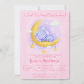 エレファントガール甘い小さなピーナッツ赤ちゃんシャワー 招待状 (正面)