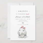 エレファントガール第1誕生日、エレファントターン1 招待状 (正面)