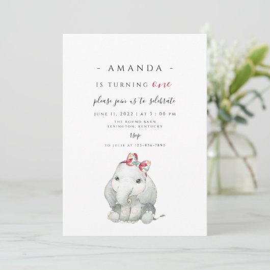 エレファントガール第1誕生日、エレファントターン1 招待状 (スタンド正面)