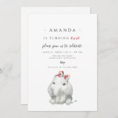 エレファントガール第1誕生日、エレファントターン1 招待状 (正面/裏面)