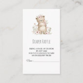 エレファントガール赤ちゃんシャワーおむつラッフルカード エンクロージャーカード (正面)