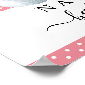 エレファントガール赤ちゃんシャワーピンク歓迎サインのポスター ポスター (角)