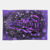 エレファントキッチンタオルパープルピンク星空の夜 キッチンタオル (横)