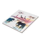 エレファントキリン・サファリサンセットアート タイル (側面)