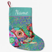 エレファントクカラフルリスマスストッキング スモールクリスマスストッキング (正面)