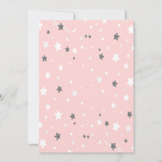 エレファントクラウド小さな星の赤ちゃんシャワー 招待状 (裏面)