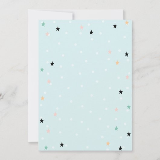 エレファントクラウド、キラキラ小さな星の赤ちゃんシャワー 招待状 (裏面)