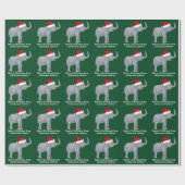 エレファントクリスマスかわいいパーソナライズされたキッズグリーン ラッピングペーパー (フラット)
