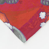 エレファントクリスマスオンレッド フリースブランケット (角)